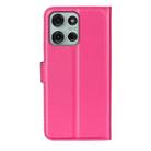 For Motorola Moto G75 Litchi Texture Horizontal Flip Leather Phone Case with Holder(Rose red) - 3