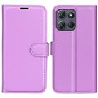 For Motorola Moto G Power 2025 Litchi Texture Horizontal Flip Leather Phone Case with Holder(Purple) - 1