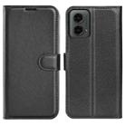 For Motorola Moto G 5G 2024 Litchi Texture Horizontal Flip Leather Phone Case with Holder(Black) - 1