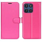 For Motorola Moto G Stylus 5G 2025 Litchi Texture Horizontal Flip Leather Phone Case with Holder(Rose red) - 1