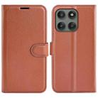 For Motorola Edge 60 Pro Litchi Texture Horizontal Flip Leather Phone Case with Holder(Brown) - 1