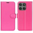 For Motorola Edge 60 Pro Litchi Texture Horizontal Flip Leather Phone Case with Holder(Rose red) - 1