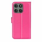 For Motorola Edge 60 Pro Litchi Texture Horizontal Flip Leather Phone Case with Holder(Rose red) - 3