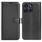 For Motorola Moto G56 5G / G66Y / G66J Litchi Texture Horizontal Flip Leather Phone Case with Holder(Black) - 1