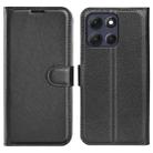 For Motorola Moto G86 5G Litchi Texture Horizontal Flip Leather Phone Case with Holder(Black) - 1