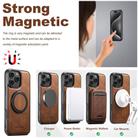 For iPhone 15 Pro Max Suteni G3 Oil Wax 360 Rotation Holder MagSafe Back Phone Case(Brown) - 3