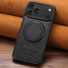 For iPhone 17 Pro Suteni G3 Oil Wax 360 Rotation Holder MagSafe Back Phone Case(Black) - 2