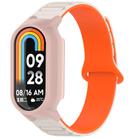 For Xiaomi Smart Band 9 / 9 NFC Watch Case Integrated I-Shaped Magnetic Silicone Watch Band(Starlight Orange+Pink) - 1