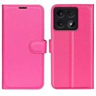 For Xiaomi 14T Litchi Texture Horizontal Flip Leather Phone Case with Holder(Rose red) - 1