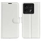 For Xiaomi 14T Pro Litchi Texture Horizontal Flip Leather Phone Case with Holder(White) - 1