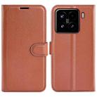 For Xiaomi 15 Litchi Texture Horizontal Flip Leather Phone Case with Holder(Brown) - 1
