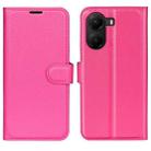 For Xiaomi Poco X7 Pro Litchi Texture Horizontal Flip Leather Phone Case with Holder(Rose red) - 1