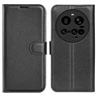 For Xiaomi 15 Ultra Litchi Texture Horizontal Flip Leather Phone Case with Holder(Black) - 1