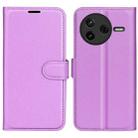 For Xiaomi Poco F7 Pro / Redmi K80 Litchi Texture Horizontal Flip Leather Phone Case with Holder(Purple) - 1