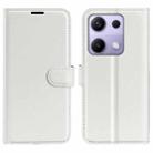 For Redmi Note 14S 4G Litchi Texture Horizontal Flip Leather Phone Case with Holder(White) - 1
