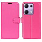 For Redmi Note 14S 4G Litchi Texture Horizontal Flip Leather Phone Case with Holder(Rose Red) - 1