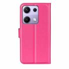 For Redmi Note 14S 4G Litchi Texture Horizontal Flip Leather Phone Case with Holder(Rose Red) - 3