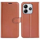 For Redmi Note 14 4G 164.84mm Litchi Texture Horizontal Flip Leather Phone Case with Holder(Brown) - 1