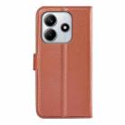 For Redmi Note 14 4G 164.84mm Litchi Texture Horizontal Flip Leather Phone Case with Holder(Brown) - 3