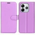 For Redmi Note 14 4G 164.84mm Litchi Texture Horizontal Flip Leather Phone Case with Holder(Purple) - 1