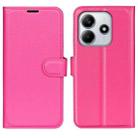 For Redmi Note 14 4G 164.84mm Litchi Texture Horizontal Flip Leather Phone Case with Holder(Rose red) - 1