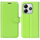 For Redmi Note 14 4G 164.84mm Litchi Texture Horizontal Flip Leather Phone Case with Holder(Green) - 1