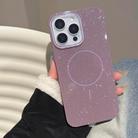 For iPhone 15 Pro Max Glitter MagSafe Thin Circle TPU Phone Case(Purple) - 1