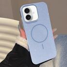 For iPhone 16 Glitter MagSafe Thin Circle TPU Phone Case(Blue) - 1