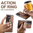 For Samsung Galaxy S25+ 5G Suteni G3 Oil Wax 360 Rotation Holder MagSafe Back Phone Case(Brown) - 2