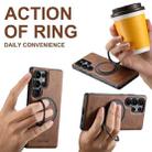 For Samsung Galaxy S23 Ultra 5G Suteni G3 Oil Wax 360 Rotation Holder MagSafe Back Phone Case(Brown) - 2