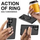 For Samsung Galaxy S25+ 5G Suteni G3 Carbon Fiber Leather 360 Rotation Holder MagSafe Phone Case(Black) - 3
