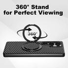 For Samsung Galaxy S25 5G Suteni G3 Carbon Fiber Leather 360 Rotation Holder MagSafe Phone Case(Black) - 3