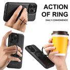 For iPhone 15 Pro Max Suteni G3 Carbon Fiber Leather 360 Rotation Holder MagSafe Phone Case(Black) - 2