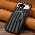 For Google Pixel 8 Suteni G3 Carbon Fiber Leather 360 Rotation Holder MagSafe Phone Case(Black) - 1
