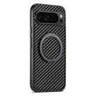 For Google Pixel 10 Pro Suteni G3 Carbon Fiber Leather 360 Rotation Holder MagSafe Phone Case(Black) - 1