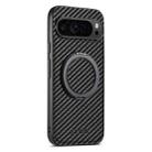 For Google Pixel 10 Suteni G3 Carbon Fiber Leather 360 Rotation Holder MagSafe Phone Case(Black) - 1