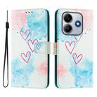 For Redmi Note 14 4G 163.25mm ENKAY Painted Leather Phone Case with Card Slots ＆ Holder(Love Pattern) - 2