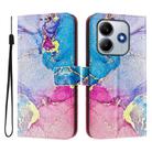 For Redmi Note 14 4G 163.25mm ENKAY Painted Leather Phone Case with Card Slots ＆ Holder(Pink Marble Pattern) - 2