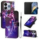 For Redmi Note 14 4G 163.25mm ENKAY Painted Leather Phone Case with Card Slots ＆ Holder(Butterfly Pattern) - 1
