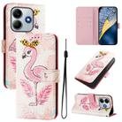 For Redmi Note 14 5G ENKAY Painted Leather Phone Case with Card Slots ＆ Holder(Flamingo Pattern) - 1