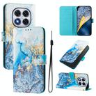 For Redmi Note 14 Pro 4G ENKAY Painted Leather Phone Case with Card Slots ＆ Holder(Ocean Marble Pattern) - 1