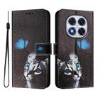 For Redmi Note 14 Pro 4G ENKAY Painted Leather Phone Case with Card Slots ＆ Holder(Cat Pattern) - 2