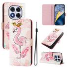 For Xiaomi Poco X7 / Redmi Note 14 Pro+ 5G ENKAY Painted Leather Phone Case with Card Slots ＆ Holder(Flamingo Pattern) - 1