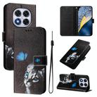 For Xiaomi Poco X7 / Redmi Note 14 Pro+ 5G ENKAY Painted Leather Phone Case with Card Slots ＆ Holder(Cat Pattern) - 1