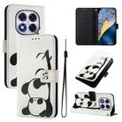 For Xiaomi Poco X7 / Redmi Note 14 Pro+ 5G ENKAY Painted Leather Phone Case with Card Slots ＆ Holder(Panda Pattern) - 1