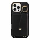 For iPhone 16 Pro Diagonal Crossbody Ring Organ Wallet Leather Back Phone Case(Black) - 2
