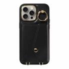 For iPhone 15 Pro Max Diagonal Crossbody Ring Organ Wallet Leather Back Phone Case(Black) - 2