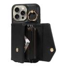 For iPhone 15 Pro Max Diagonal Crossbody Ring Organ Wallet Leather Back Phone Case(Black) - 3