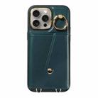 For iPhone 15 Pro Max Diagonal Crossbody Ring Organ Wallet Leather Back Phone Case(Dark Green) - 2