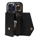 For iPhone 14 Pro Diagonal Crossbody Ring Organ Wallet Leather Back Phone Case(Black) - 3